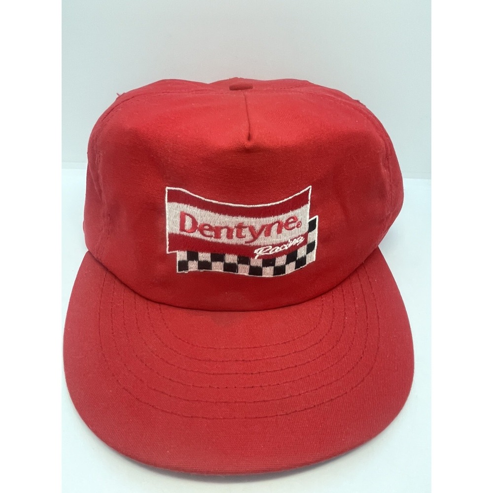 Vintage Nascar 1980's Dentyne Racing Checkerboard Joe Nemechek Cap Trucker Hat